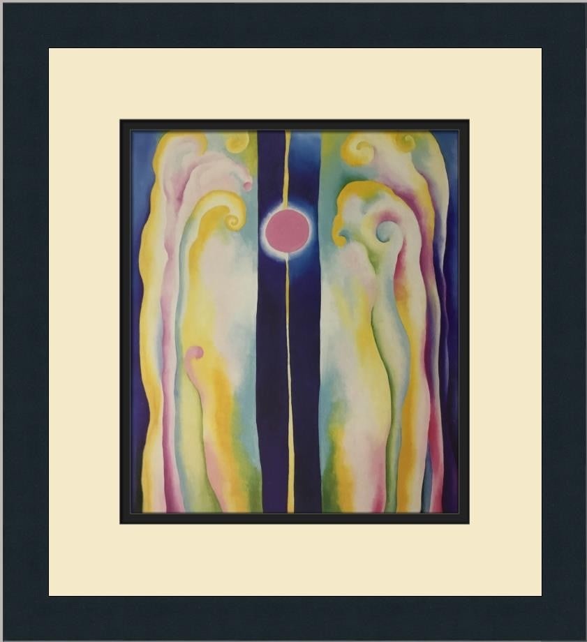 Georgia O'Keeffe Pink Moon and Blue Lines Custom Framed Art Print (1 of 2)