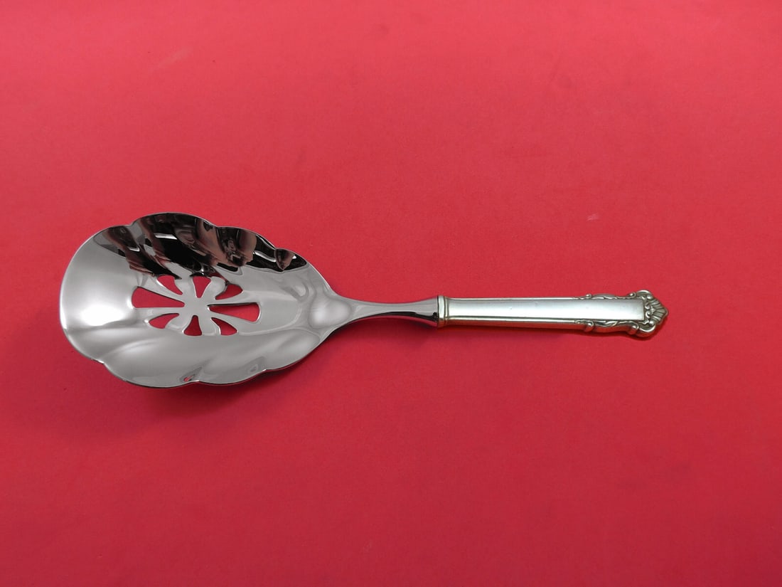 Lunt English Shell Sterling Silver 10 Inch Pierced Vegetable Spoon (1 of 3)