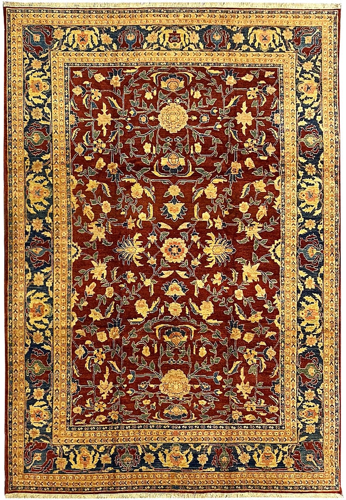 9' x 11.9' Hand-Knotted Garnet Red Chobi Peshawar Rug: 9' x 11.9' Hand-Knotted Garnet Red Chobi Peshawar Rug Free continental US Shipping Elevate your living space with the exquisite 9 x 11.9 Garnet Red Chobi Peshawar Rug. This luxurious piece is expertly