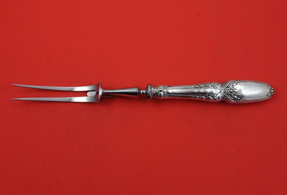 Tiffany & Co. Broom Corn Sterling Silver Roast Carving Fork 11 1/8" (1 of 2)