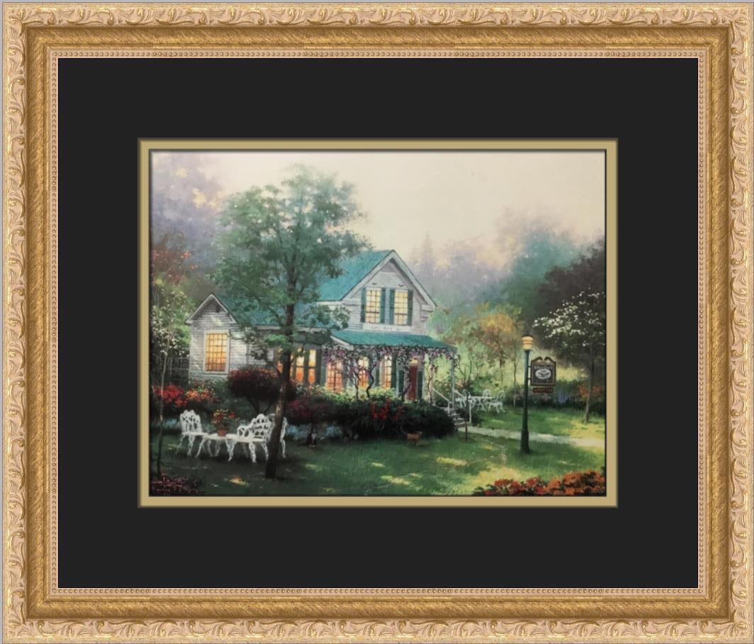 Thomas Kinkade The Village Inn Custom Framed Offset Lithograph Print (1 of 2)