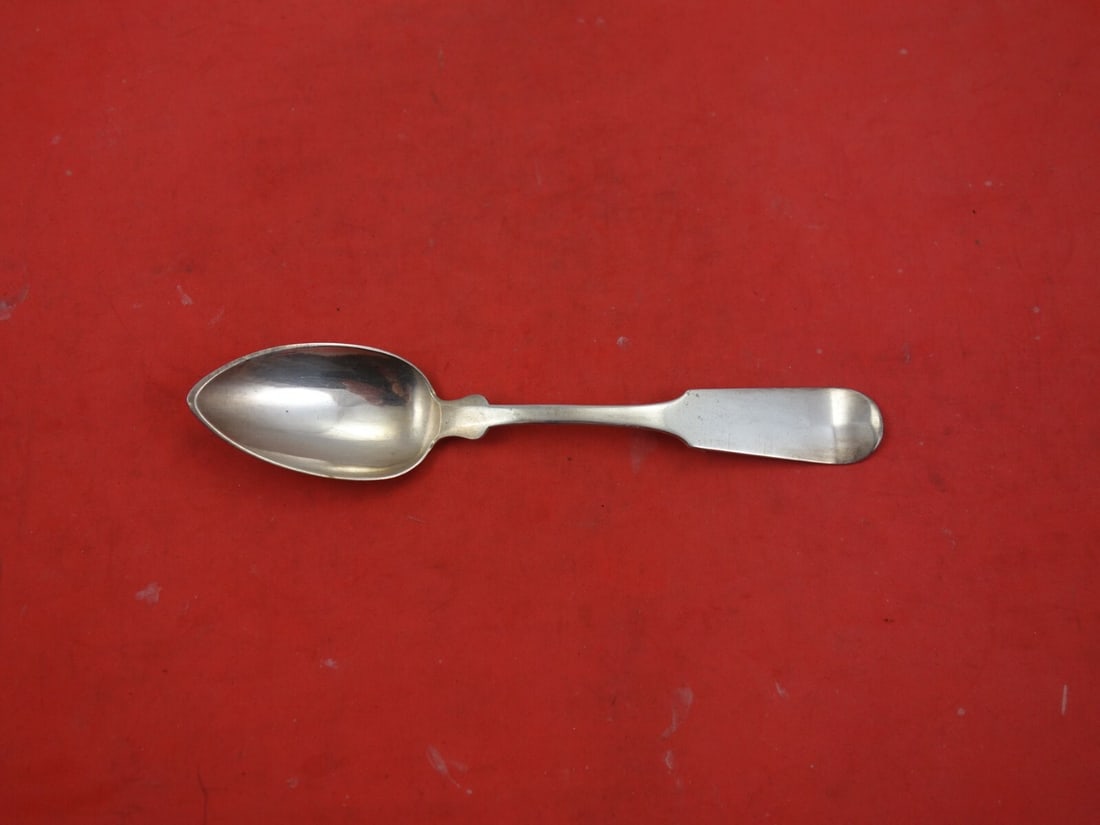 Jones Lows Ball Coin Silver Teaspoon Monogrammed 1835-1841 6 1/8 Vintage (1 of 2)