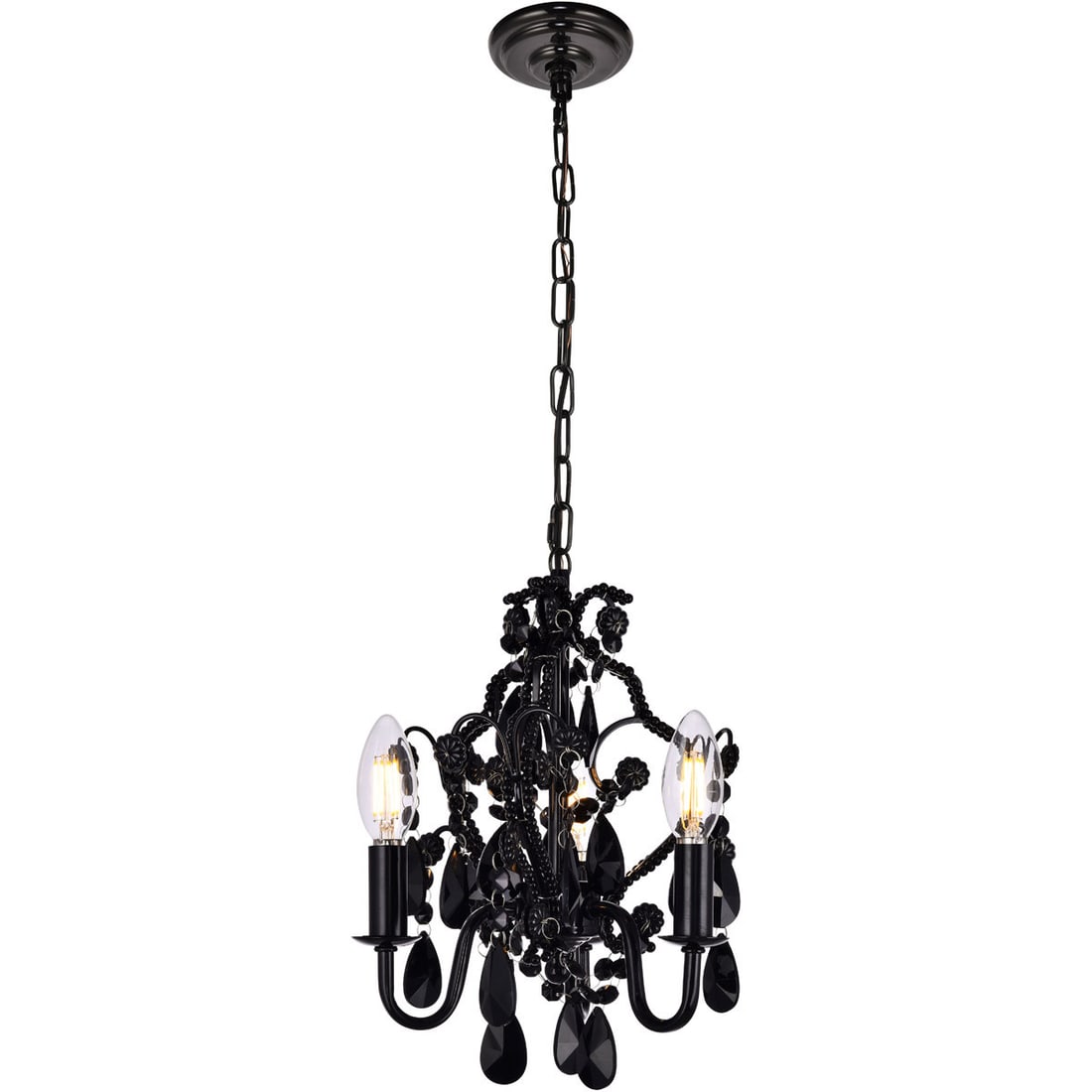 Living District Karter 3-Light Black Crystal Pendant Chandelier (1 of 6)