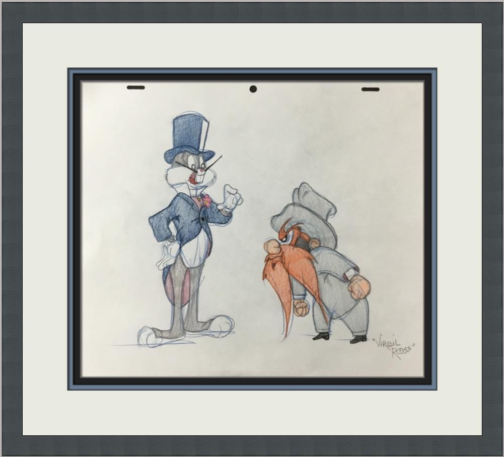 Virgil Ross Signed Model Sheet Bugs Bunny Yosemite Sam Framed Artwork (1 of 6)