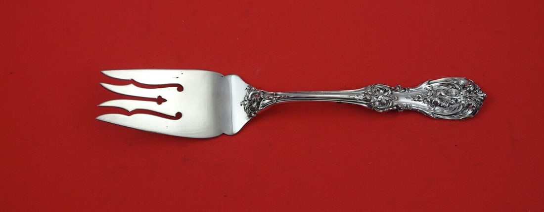 Reed and Barton Francis I Sterling Silver Cold Meat Fork Rare Not Pierced 7.75" (1 of 2)