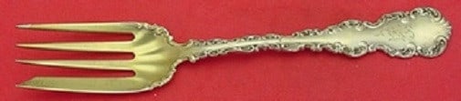 Whiting Louis XV Sterling Silver Goldwashed Salad Fork Monogrammed 6 1/4" (1 of 1)