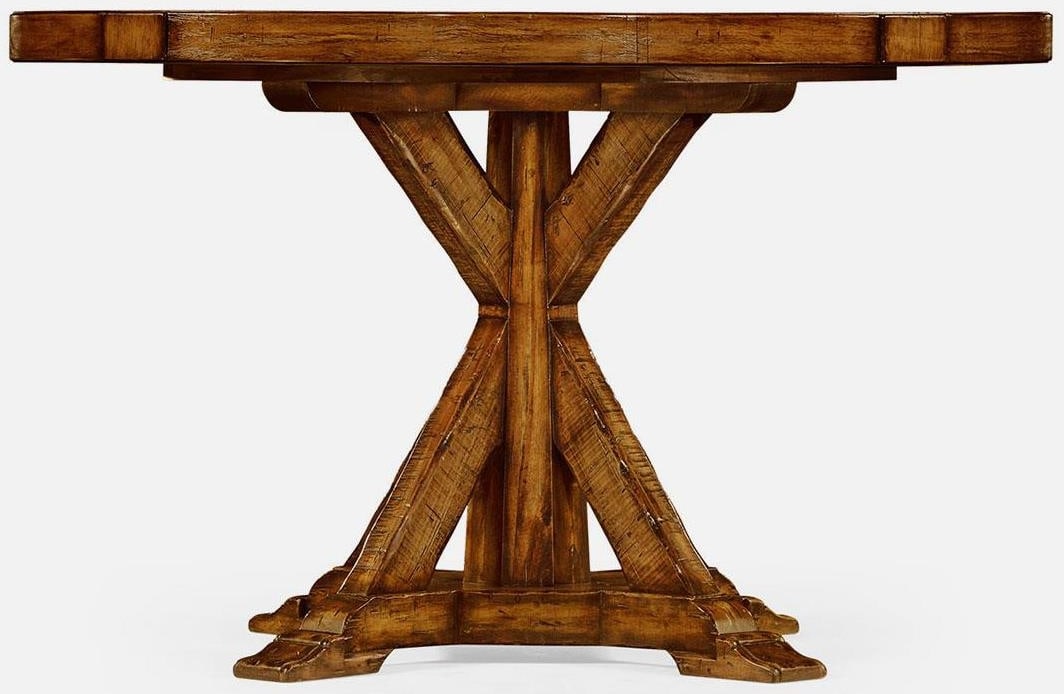 Jonathan Charles Rustic Solid Walnut 48 Inch Circular Dining Table - 2