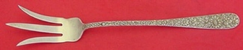 Kirk Repousse Sterling Silver Lettuce Fork 8 7/8 Inch Serving Utensil (1 of 1)