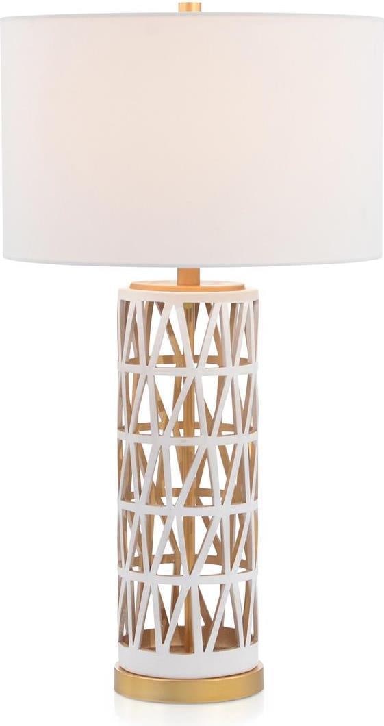 John-Richard Contemporary Cream Gold Ceramic Table Lamp 29.5H UL-Listed (1 of 1)