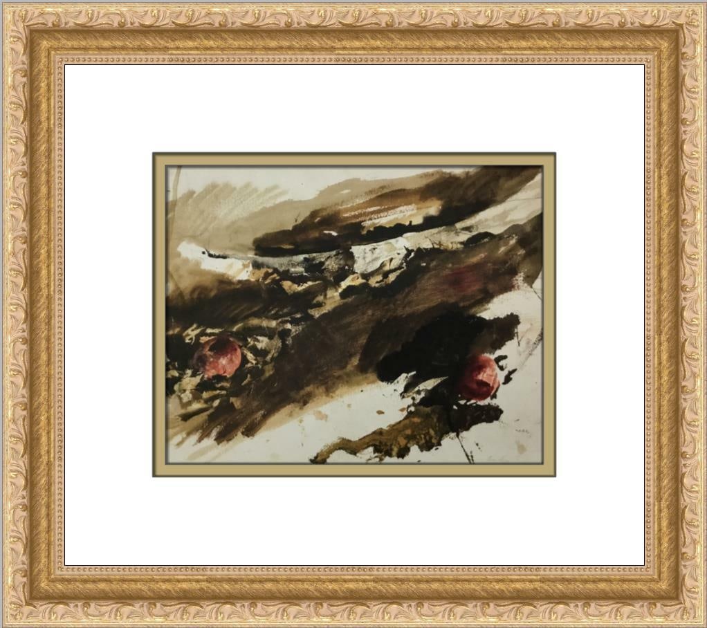 Andrew Wyeth Cider Apples Custom Framed Print 13 x 12 Americana Art (1 of 2)