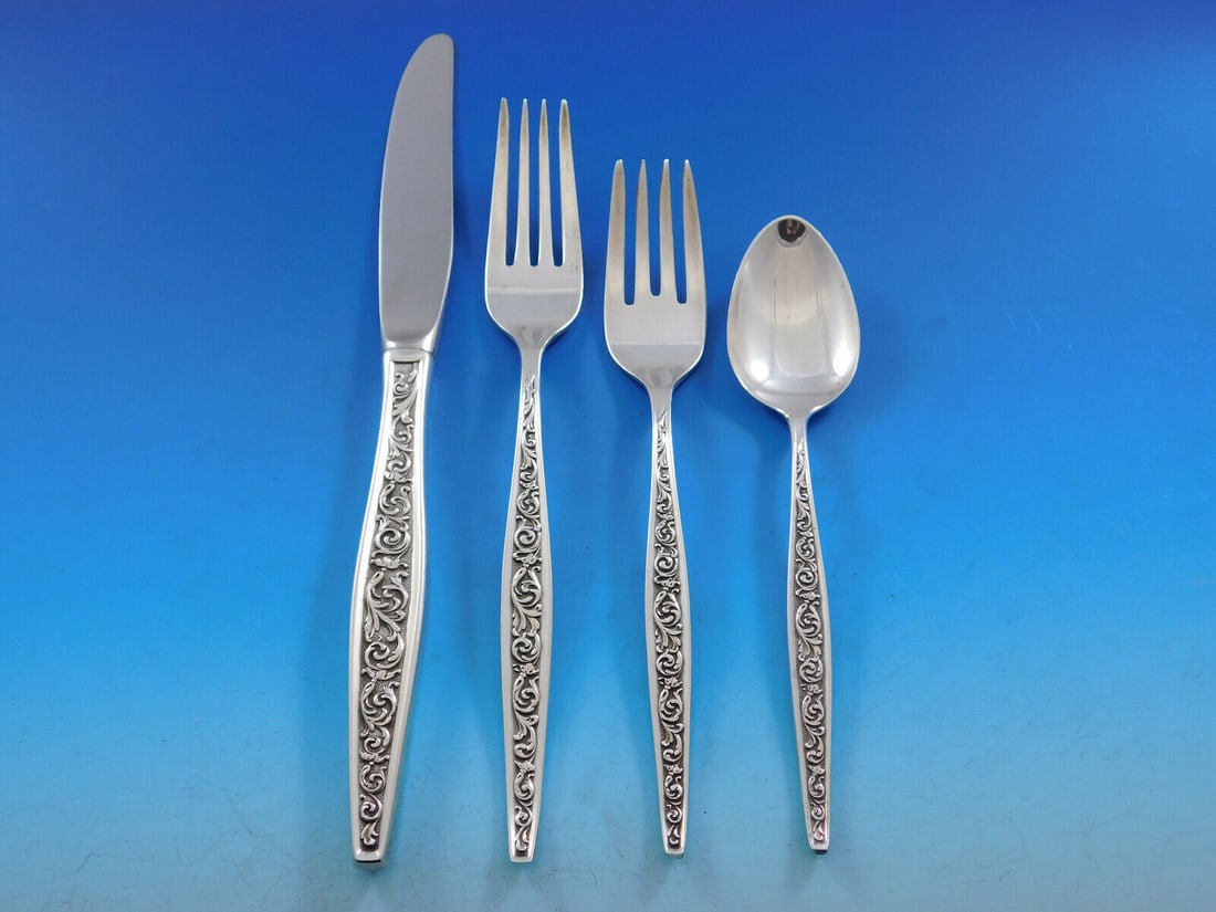 Reed & Barton Renaissance Scroll Sterling Silver 4-Piece Place Setting: Reed & Barton Renaissance Scroll Sterling Silver 4-Piece Place Setting Experience the elegance of the Renaissance Scroll pattern by Reed & Barton with this exquisite 4-piece sterling silver place sett
