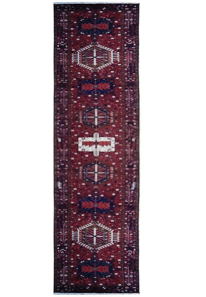 Salmon Hand-knotted Persian Karaja Runner Rug 3.6 x 14.8 (1 of 7)