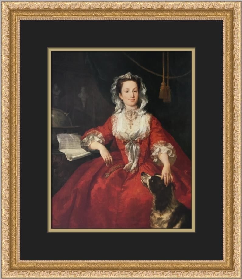William Hogarth Miss Mary Edwards Custom Framed Lithograph Print (1 of 2)