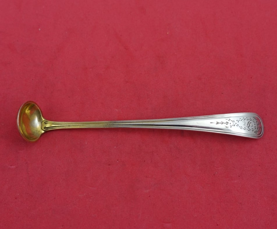 Gorham Jefferson Sterling Silver Mustard Ladle Gold Washed 4.5 Inch (1 of 3)
