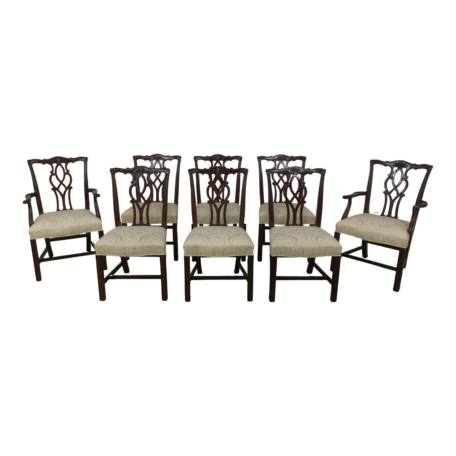 Set of 8 Kindel Oxford Chippendale Mahogany Dining Chairs (1 of 10)