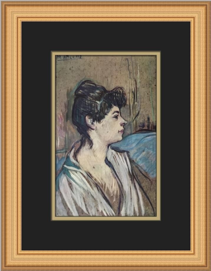 Henri de Toulouse-Lautrec Portrait of Marcella Custom Framed Print 1986 (1 of 2)