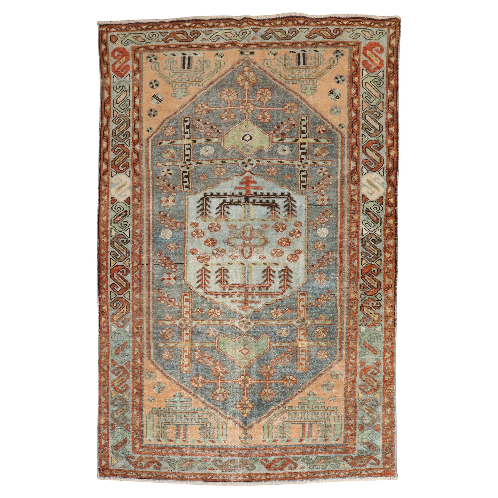 Zabihi Collection 1930s Persian Malayer Hand-Knotted Wool Rug 3'8" x 4'10" (1 of 10)
