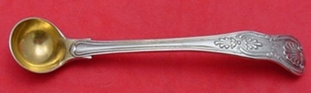 Kings English Sterling Silver Mustard Ladle Gold Wash 4 7/8" Monogrammed (1 of 1)