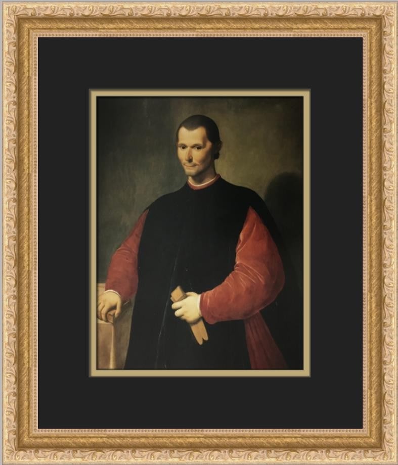 Custom Framed Santi Di Tito Machiavelli Offset Lithograph Print 15 x 13 Inches (1 of 2)