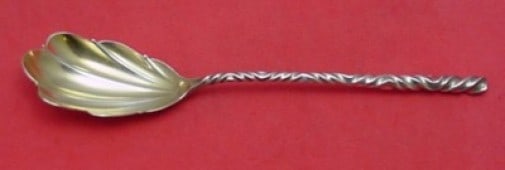 Whiting Double Twist #9 Sterling Silver Sugar Spoon 6 Inch Gold Wash (1 of 2)