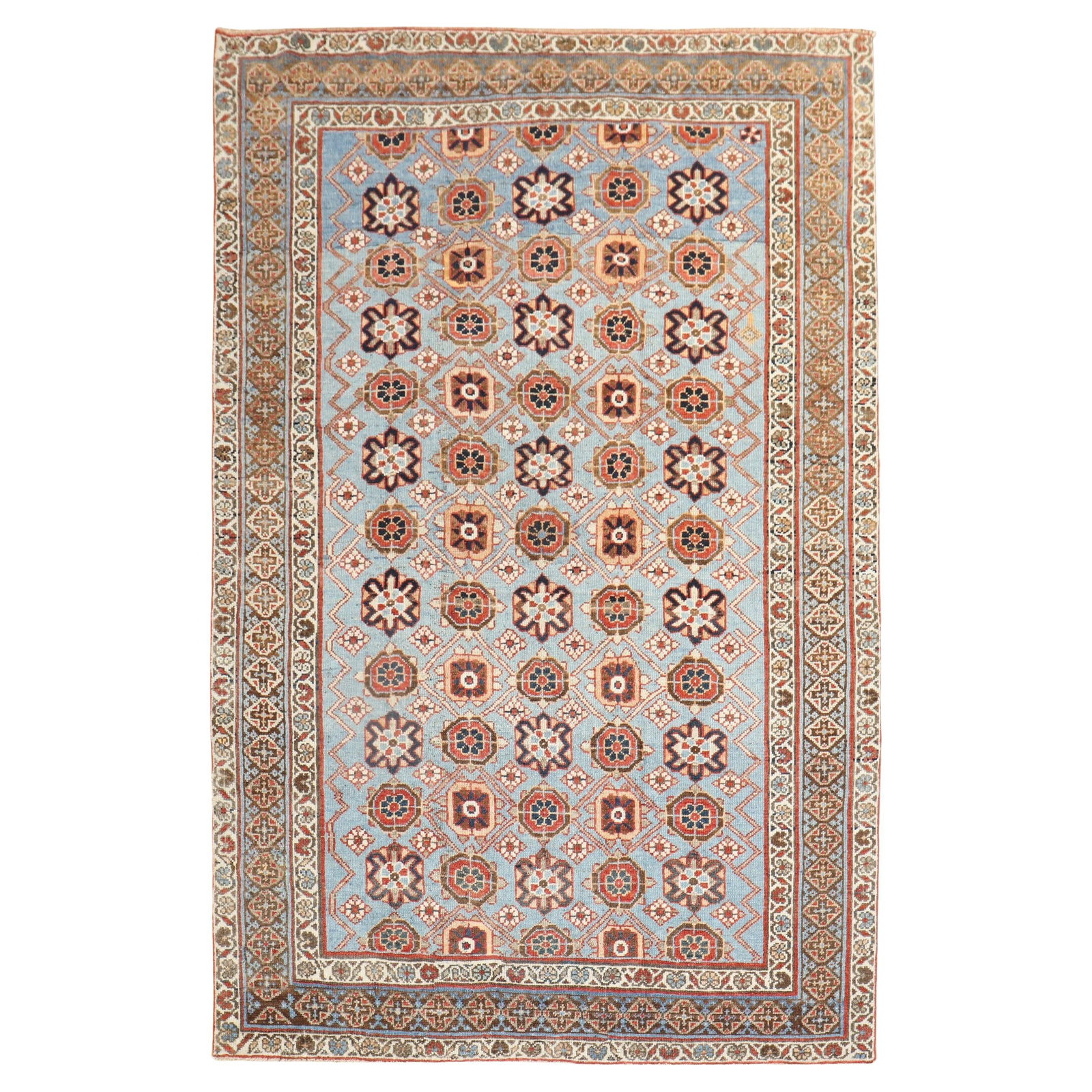 Antique Persian Veramin Rug Blue Hand-Knotted Wool Rustic 4'4" x 6'4" (1 of 10)