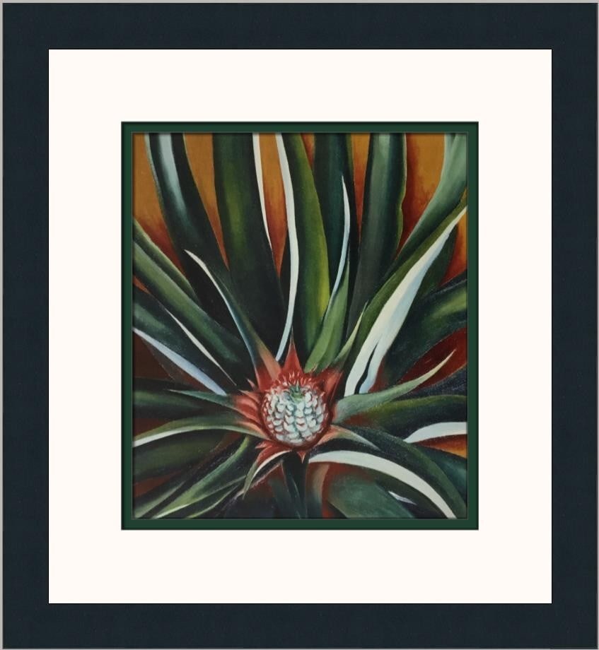 Georgia O'Keeffe Pineapple Bud Custom Framed Modern Art Print (1 of 2)