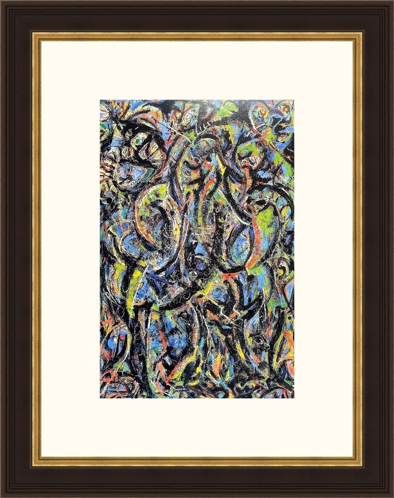 Jackson Pollock Gothic Abstract Art Print Custom Framed 17 x 22 (1 of 2)