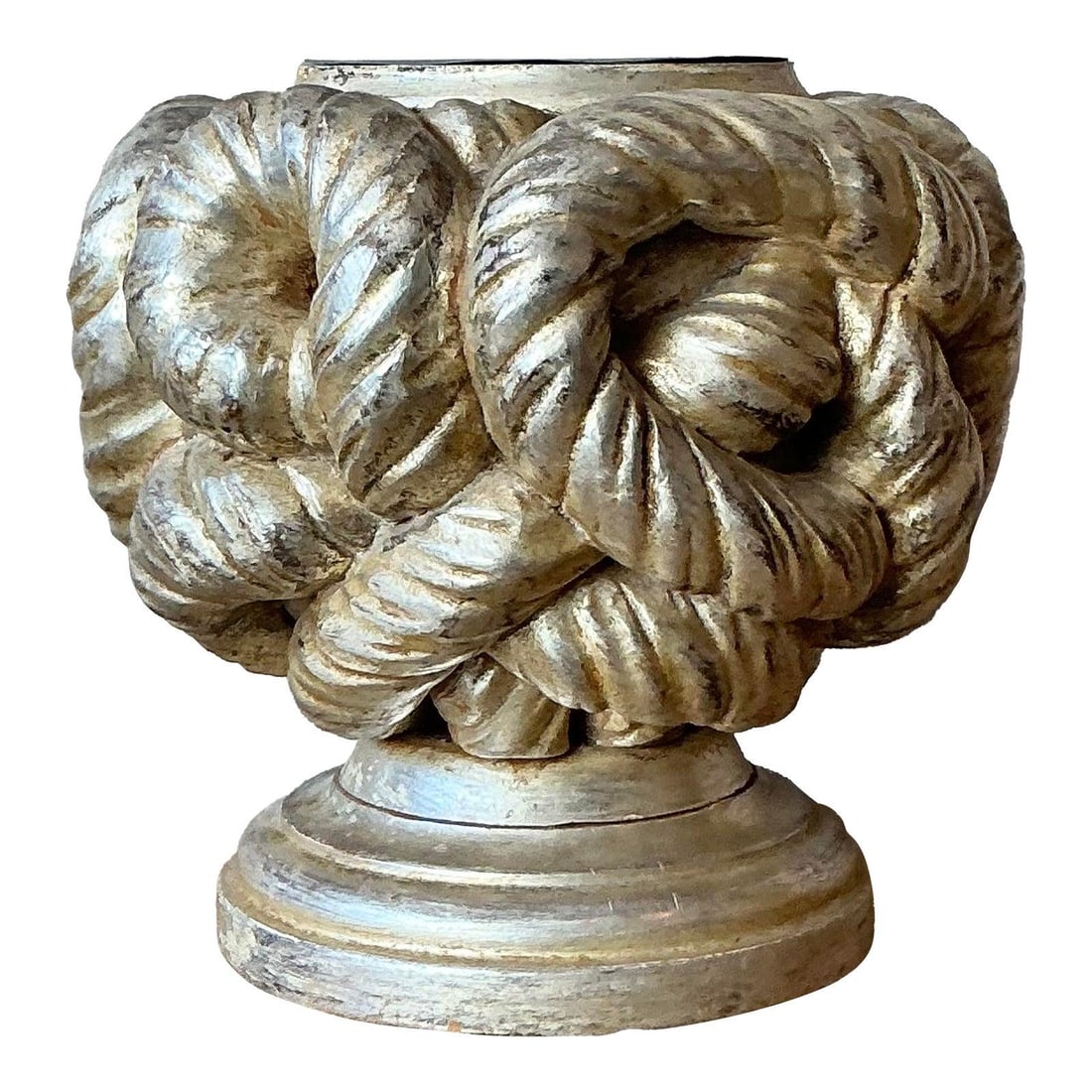 Silver Leaf Endless Knot Hurricane Candle Holder with Nautical Boho Style (1 of 7)