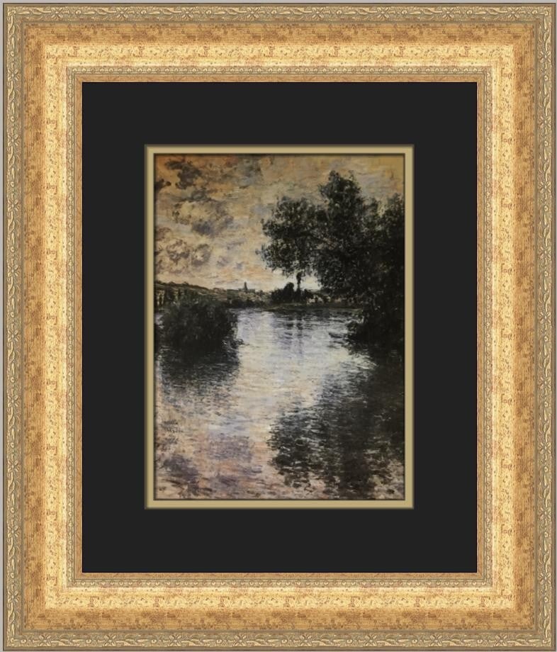Claude Monet The Seine at Vetheuil Custom Framed Art Print 19 x 17: Claude Monet The Seine at Vetheuil Custom Framed Art Print 19 x 17 This stunning custom framed print features Claude Monet's iconic artwork, "The Seine at Vetheuil," showcasing the beauty of the Impre