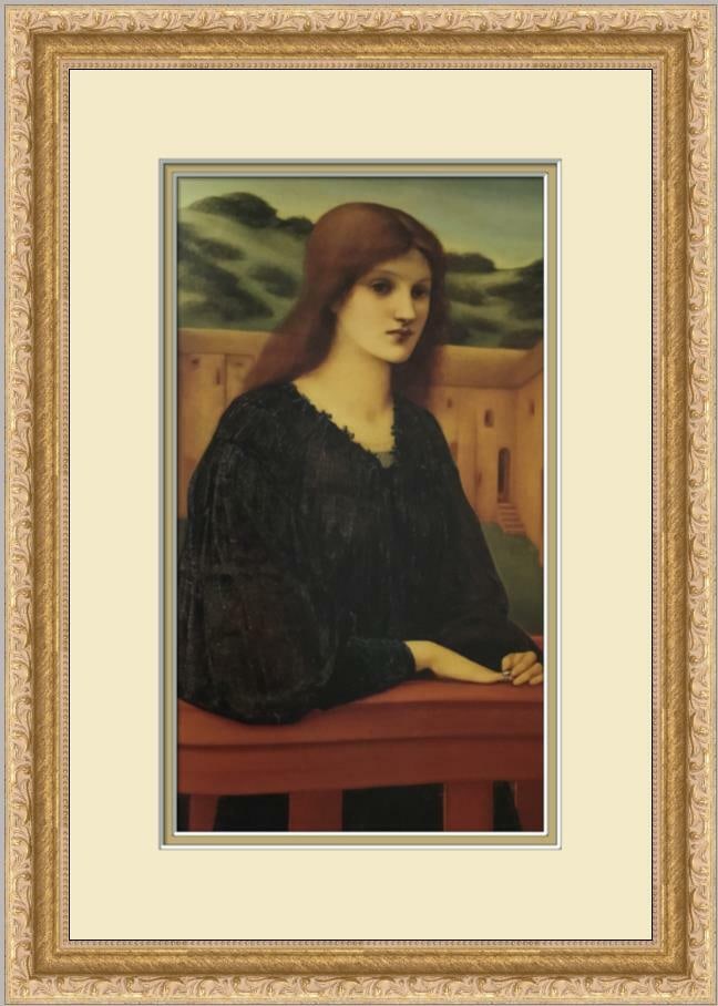 Edward Burne-Jones Vespertina Quies Custom Framed Art Print: Edward Burne-Jones Vespertina Quies Custom Framed Art Print This stunning custom framed print, titled "Vespertina Quies" by Edward Burne-Jones, showcases exquisite figurative art. The piece is offset