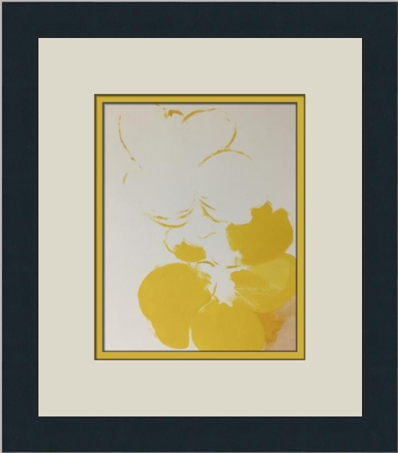 Georgia O'Keeffe Yellow Flower Custom Framed Print 13 x 12 Modernism Art (1 of 2)