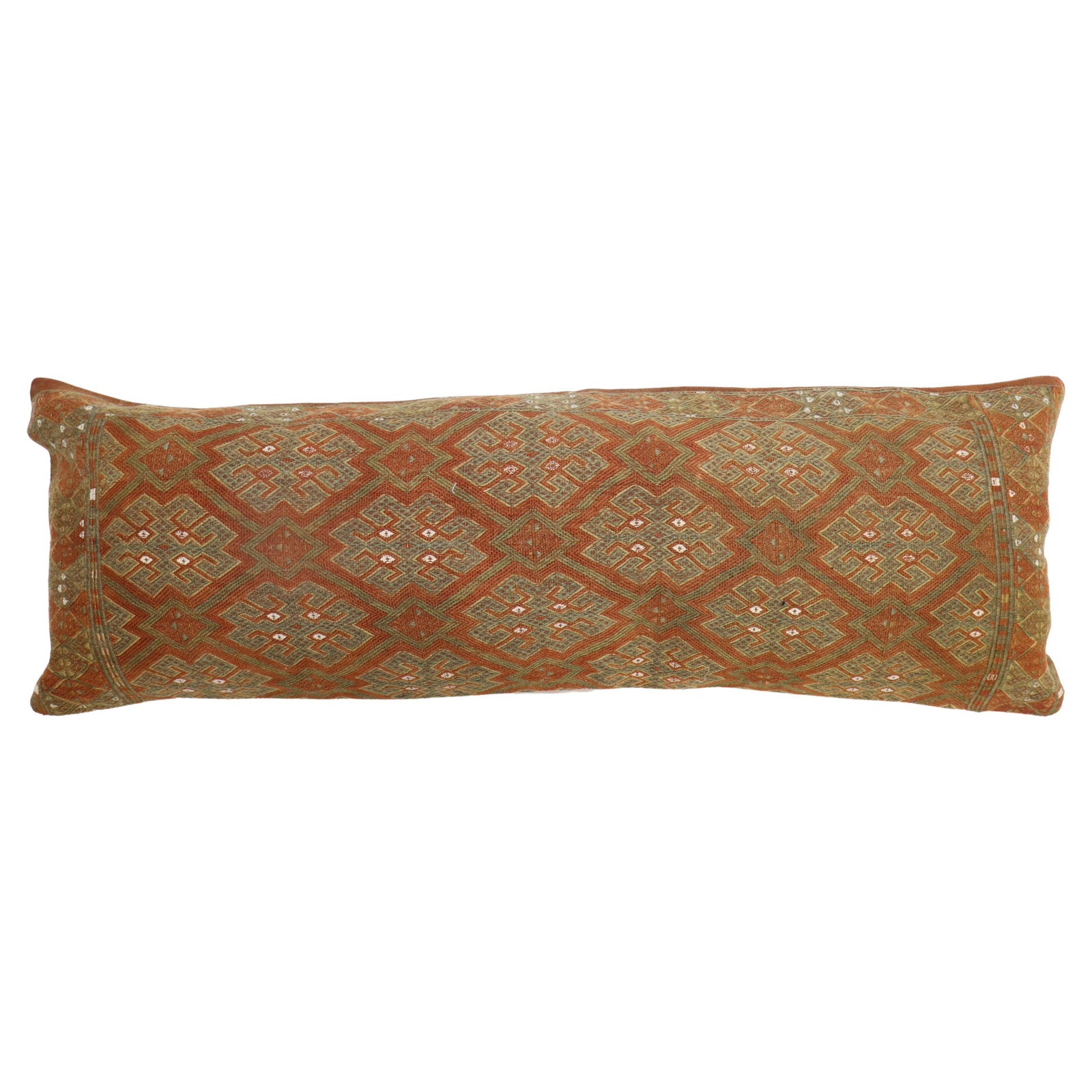 Mid-20th Century Turkish Jajim Bolster Pillow 13 x 38 Inches (1 of 4)