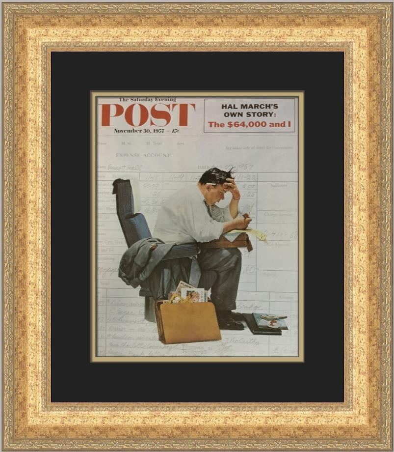 Norman Rockwell The Expense Account Custom Framed Art Print 21x18: Norman Rockwell The Expense Account Custom Framed Art Print 21x18 This stunning custom framed print features Norman Rockwell's iconic artwork titled "The Expense Account," originally produced in 1983.