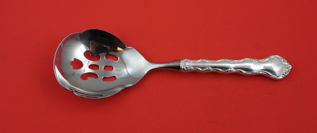 Reed & Barton Tara Sterling Silver 9" Pierced Berry Spoon (1 of 2)