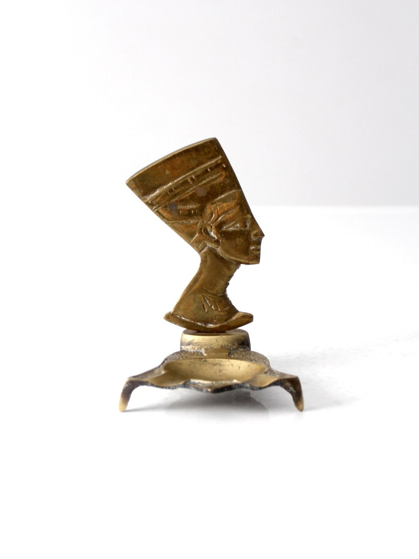 Art Deco Brass Nefertiti Ashtray Early 20th Century Vintage (1 of 10)