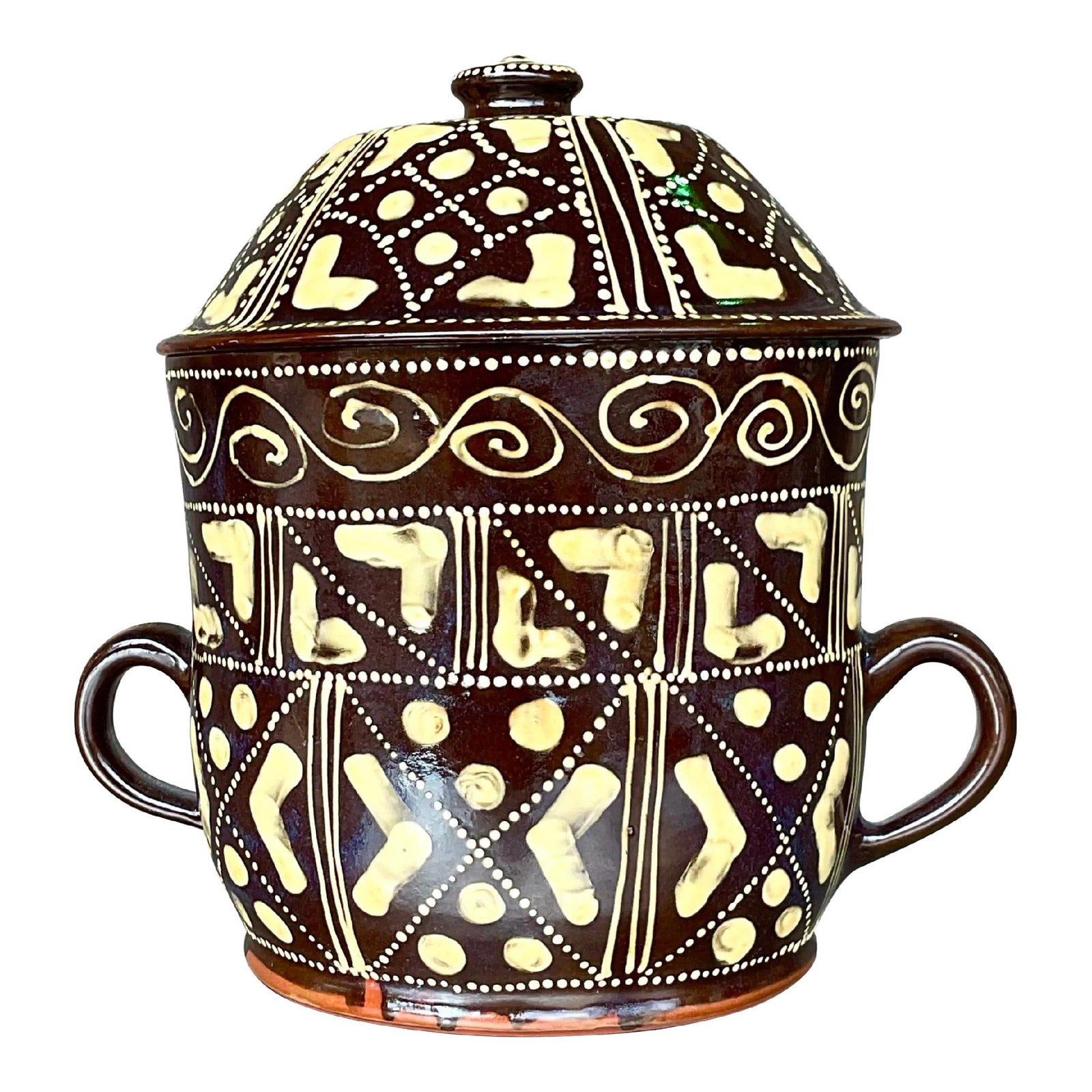 Vintage Boho Hand Painted Ceramic Chocolate Pot 7.75 x 9.75 x 9.75 (1 of 6)