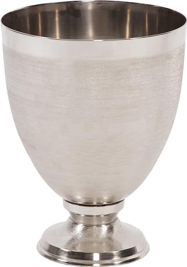 Howard Elliott Silver Textured Round Goblet Vase 11H x 8.5W x 8.5D (1 of 3)