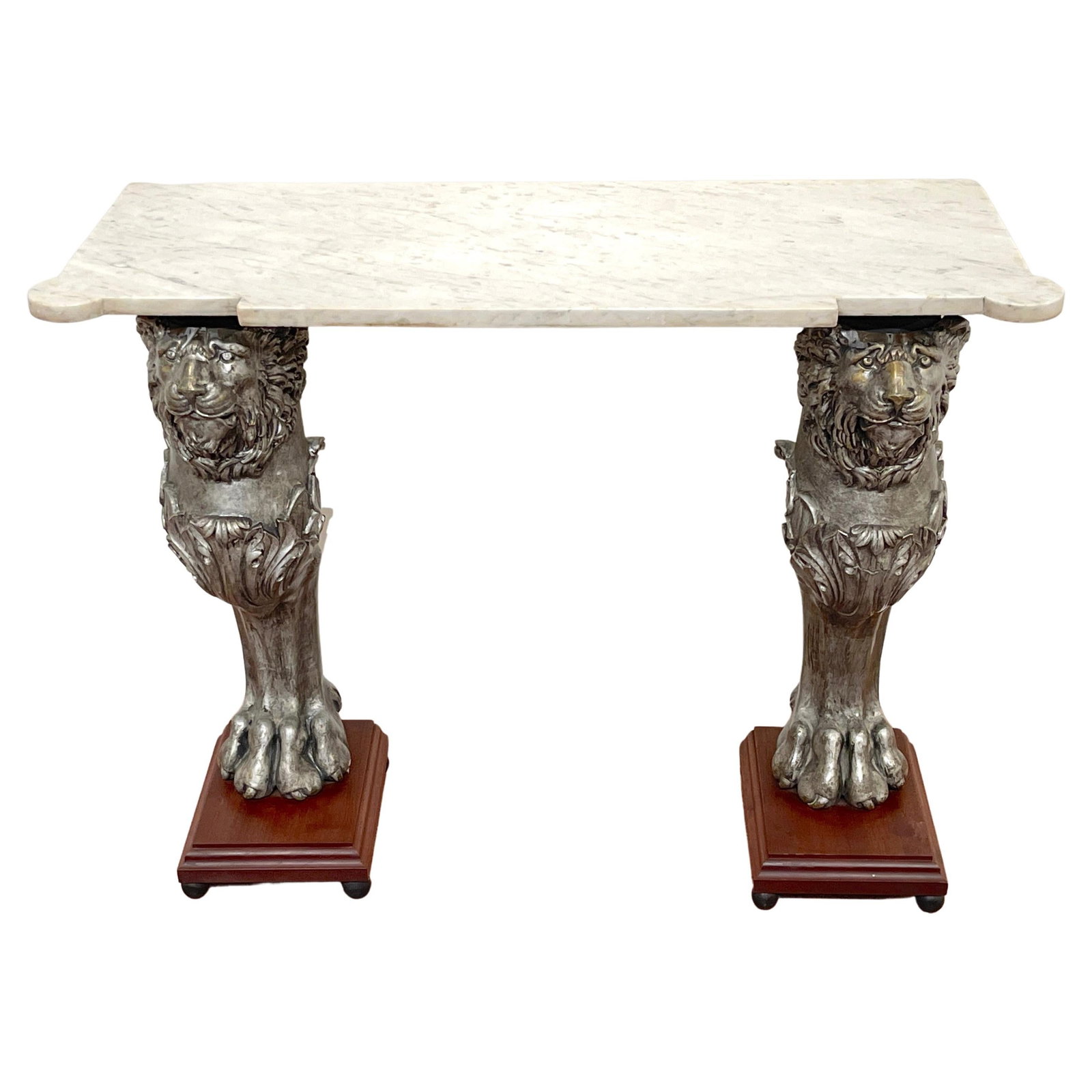 Regency Period Console Table with Marble Top and Zinc Lion Supports (1 of 11)