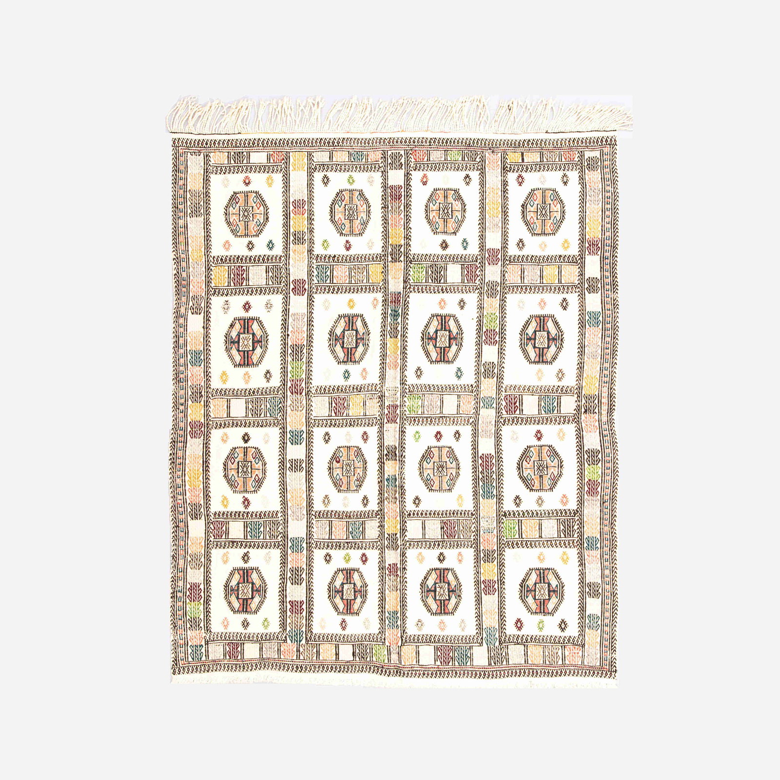 Authentic Handmade Cicim Wool Kilim 52.8 x 65 Inches (1 of 8)