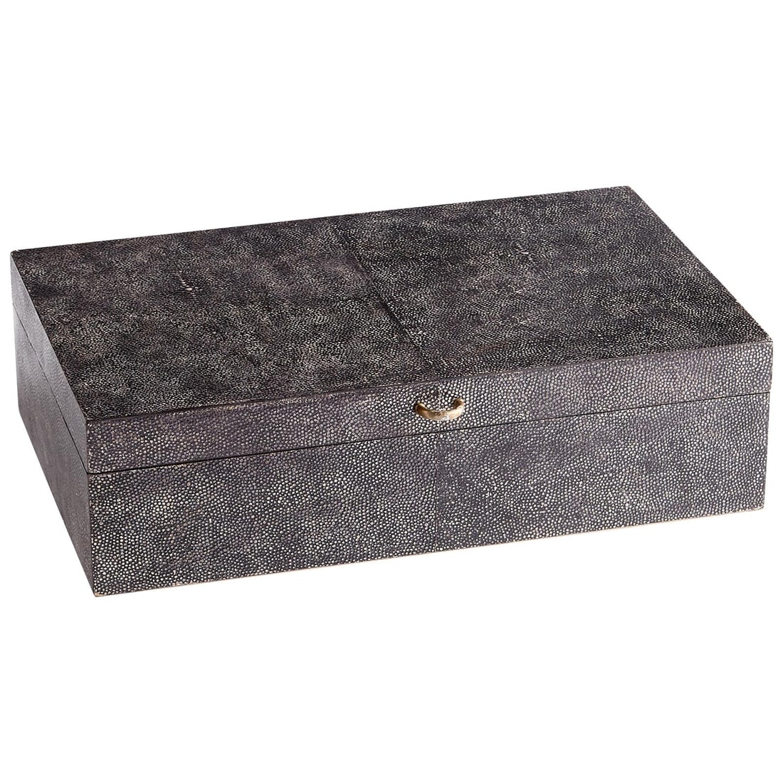 Cyan Boho Chic Leather Box Organizer Black and Bronze 16 Inch (1 of 4)