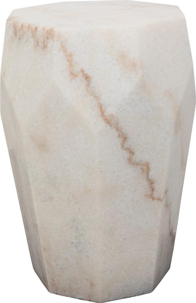 Noir Monolith Bianco Crown Marble Side Table 18H (1 of 1)