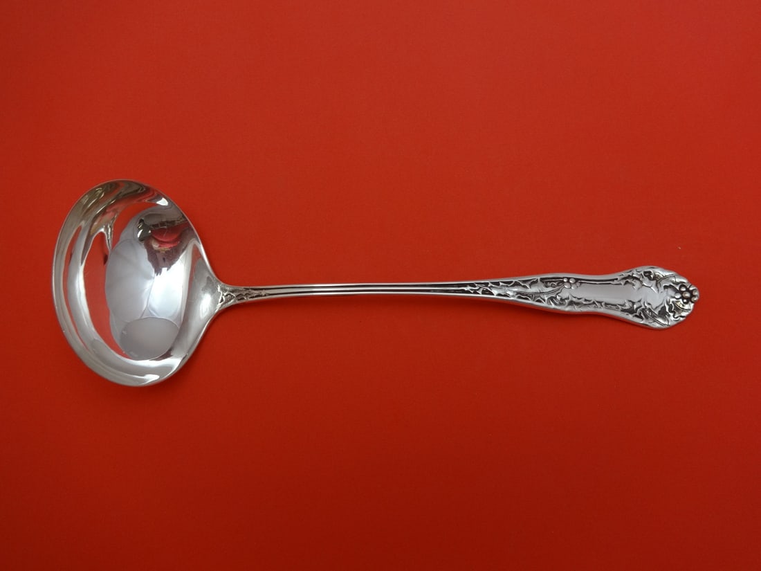 EHH Smith National Holly Silverplate Oyster Ladle 9 5/8" (1 of 2)