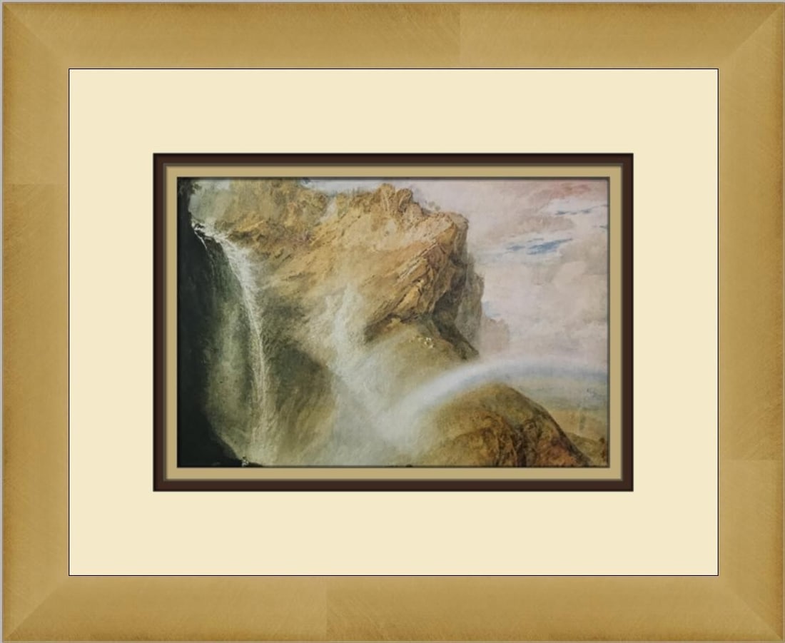 Joseph Turner The Upper Falls of the Reichenbach Custom Framed Lithograph Print (1 of 2)