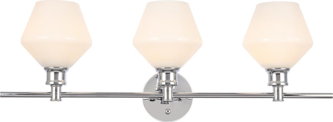 Elegant Lighting Gene Chrome Frosted White Wall Lamp 28.10in: Elegant Lighting Gene Chrome Frosted White Wall Lamp 28.10in Illuminate your space with the sophisticated design of this Gene Chrome & Frosted White Wall Lamp. This transitional style lamp features a