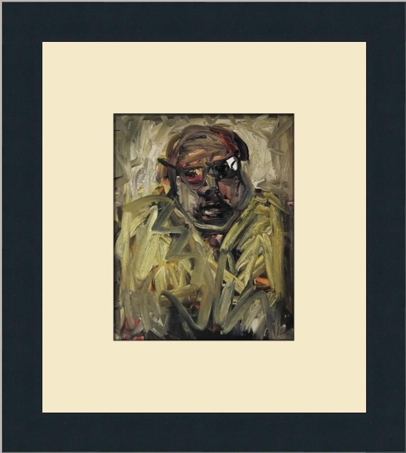 Phil Kelly 1995 Self-Portrait Custom Framed Surrealism Print: Phil Kelly 1995 Self-Portrait Custom Framed Surrealism Print This stunning custom framed print titled 'Self-Portrait' by artist Phil Kelly captures the essence of surrealism. Produced in 1995, it feat