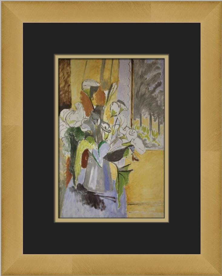 Henri Matisse Arums Custom Framed Print 16 x 12 in Impressionism Art: Henri Matisse Arums Custom Framed Print 16 x 12 in Impressionism Art This stunning custom framed print titled 'Arums' by renowned artist Henri Matisse showcases the beauty of Impressionism. Created in