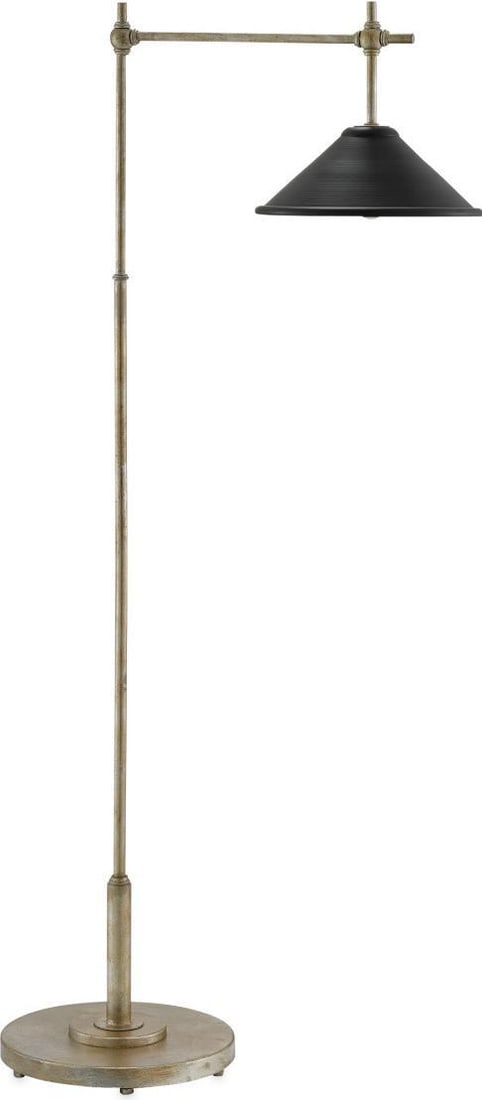 Currey Dao Asian Modern Floor Lamp Satin Black 54in (1 of 2)