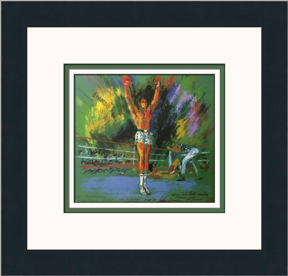 LeRoy Neiman Ali-Foreman Zaire Custom Framed Art Print 12x12: LeRoy Neiman Ali-Foreman Zaire Custom Framed Art Print 12x12 This stunning custom framed print by renowned artist LeRoy Neiman captures the iconic boxing match between Muhammad Ali and George Foreman