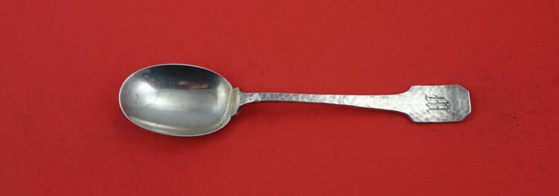 Shreve & Co Fourteenth Century Sterling Silver Ice Cream Spoon Monogrammed M 5 5/8" (1 of 2)
