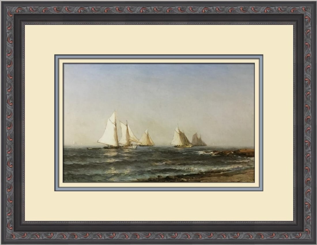 Mauritz F. H. de Haas Long Island Sound Custom Framed Print 12 x 16: Mauritz F. H. de Haas Long Island Sound Custom Framed Print 12 x 16 This stunning custom framed print titled 'Long Island Sound' by renowned artist Mauritz Frederick Hendrik de Haas captures the beaut